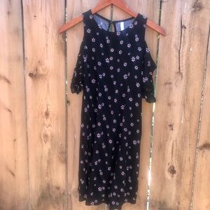 Worn once Xhilaration black dress/ pinkish flowers
